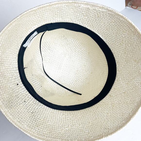 DELUX Womens Adjustable Hemp Hat Wide Brimmed Straw Summer Hat Cream Size Small - Picture 3 of 7